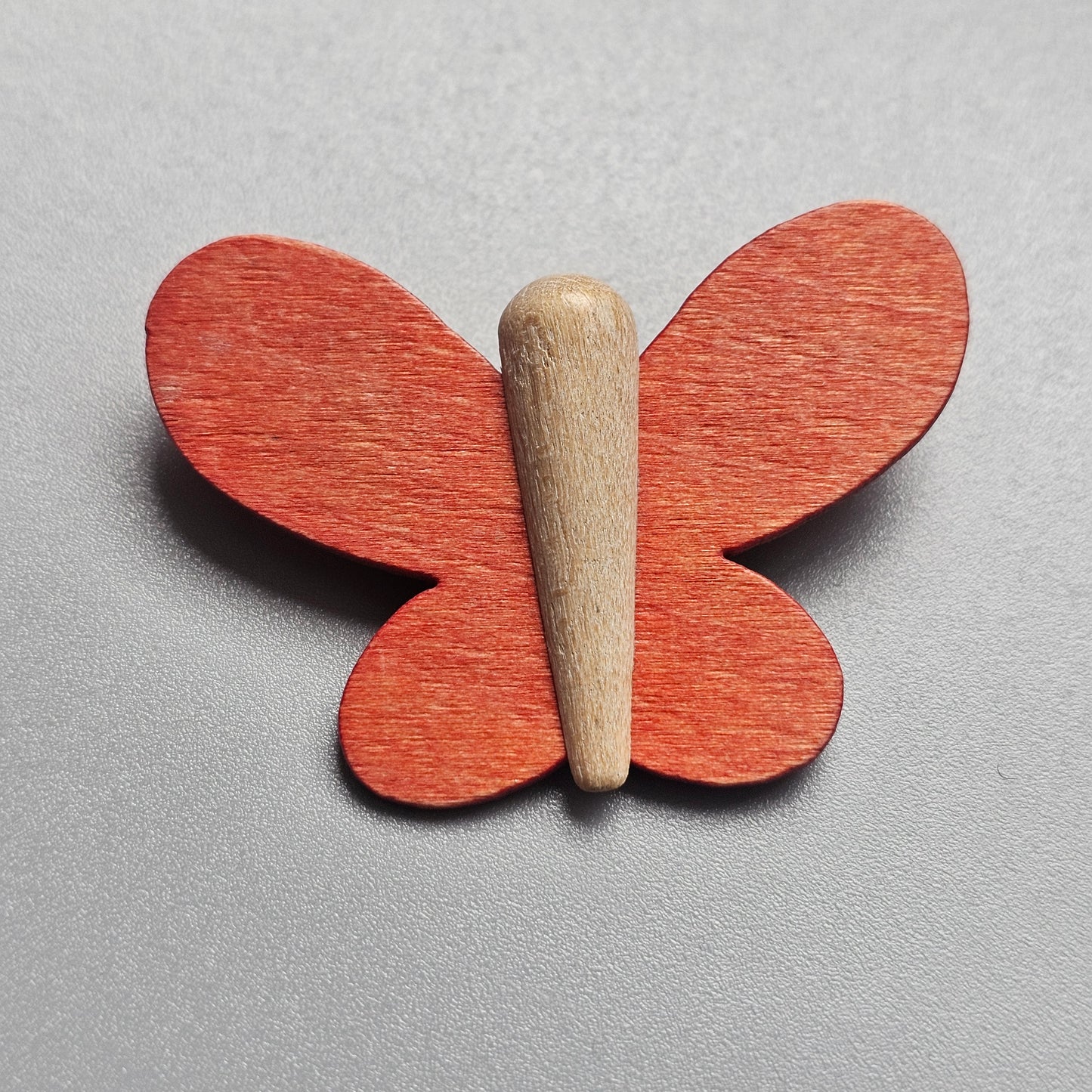 Vintage Aarikka Finland Red Wooden Butterfly Brooch – Modernist Scandinavian Design