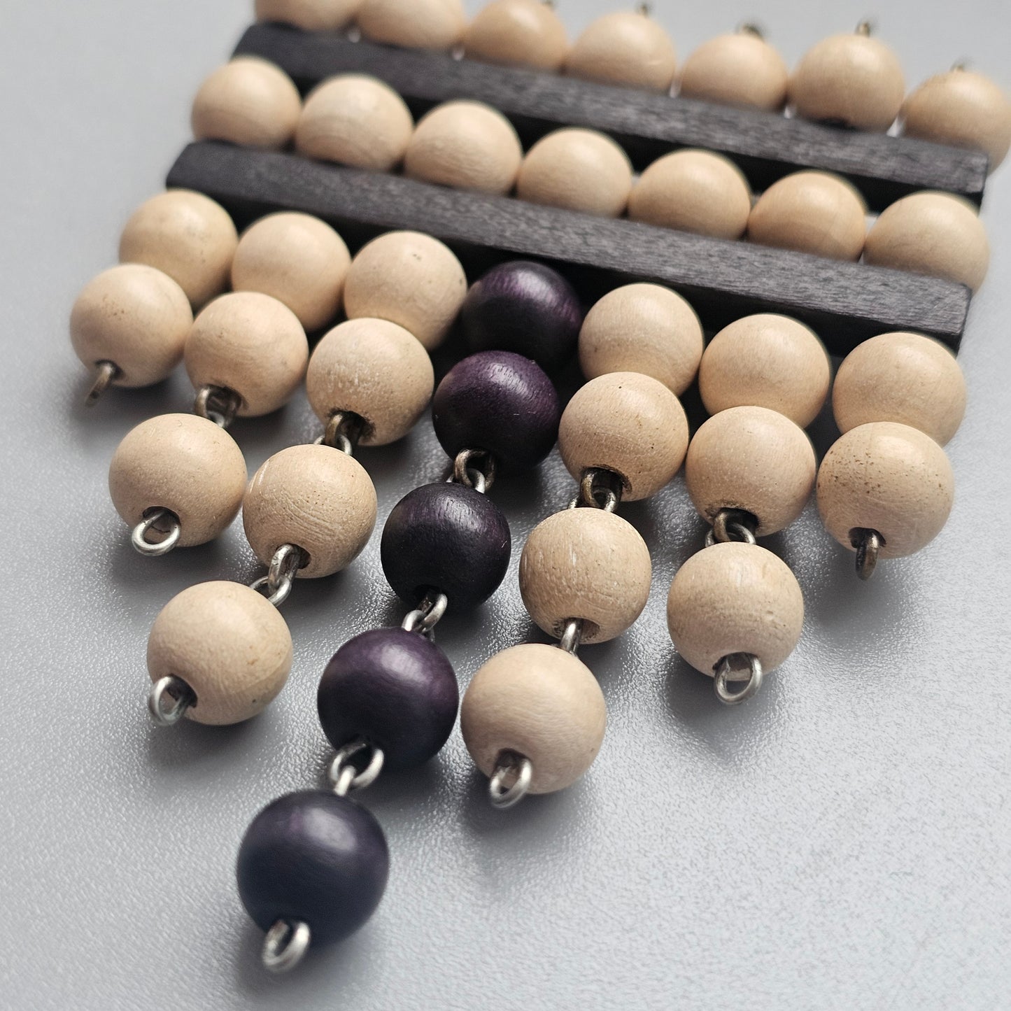 Vintage Ibero Finland Wooden Black & White Dangly Brooch – Modernist Scandinavian Design