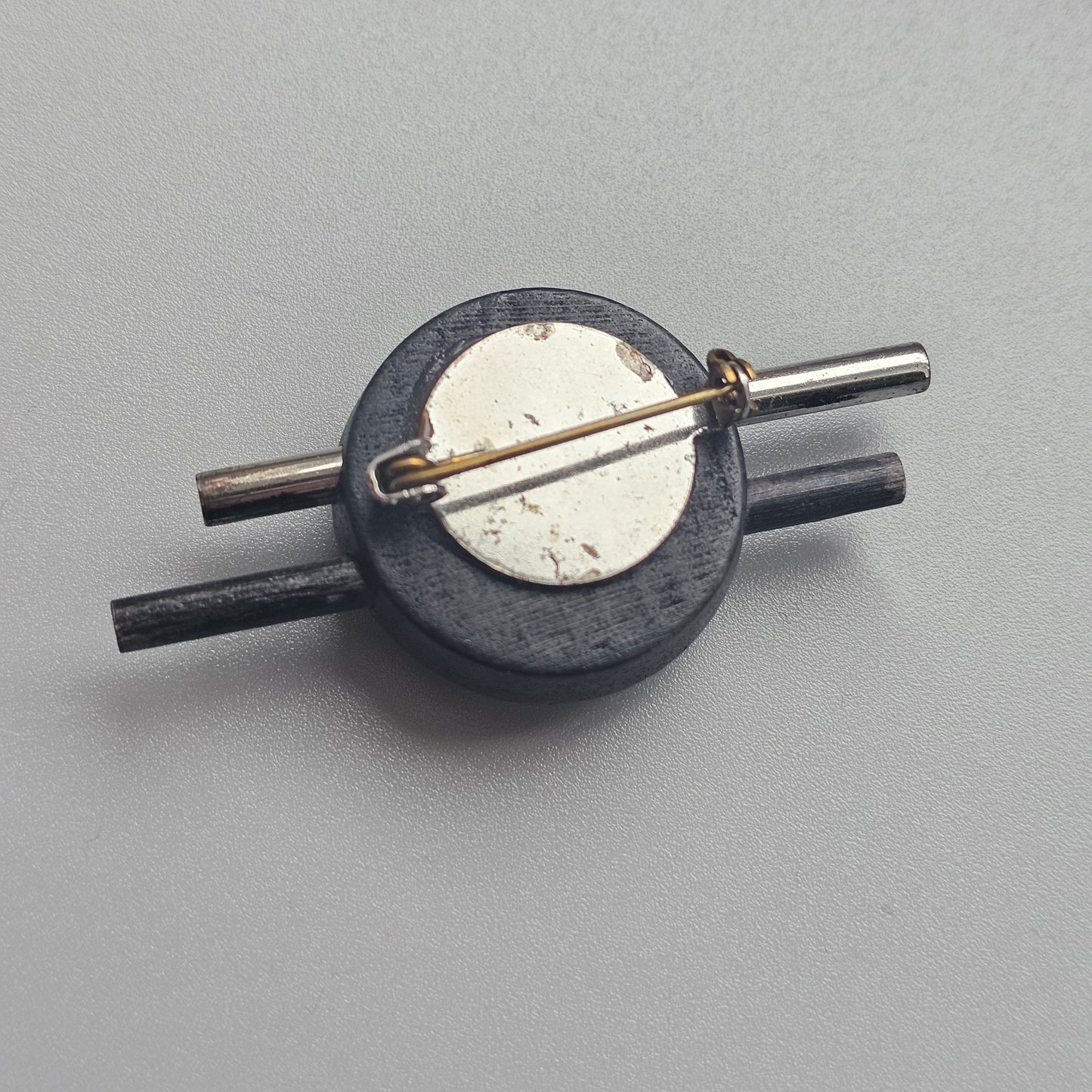 Vintage 1990s Aarikka Finland Black Wooden Brooch – Modernist Scandinavian Design