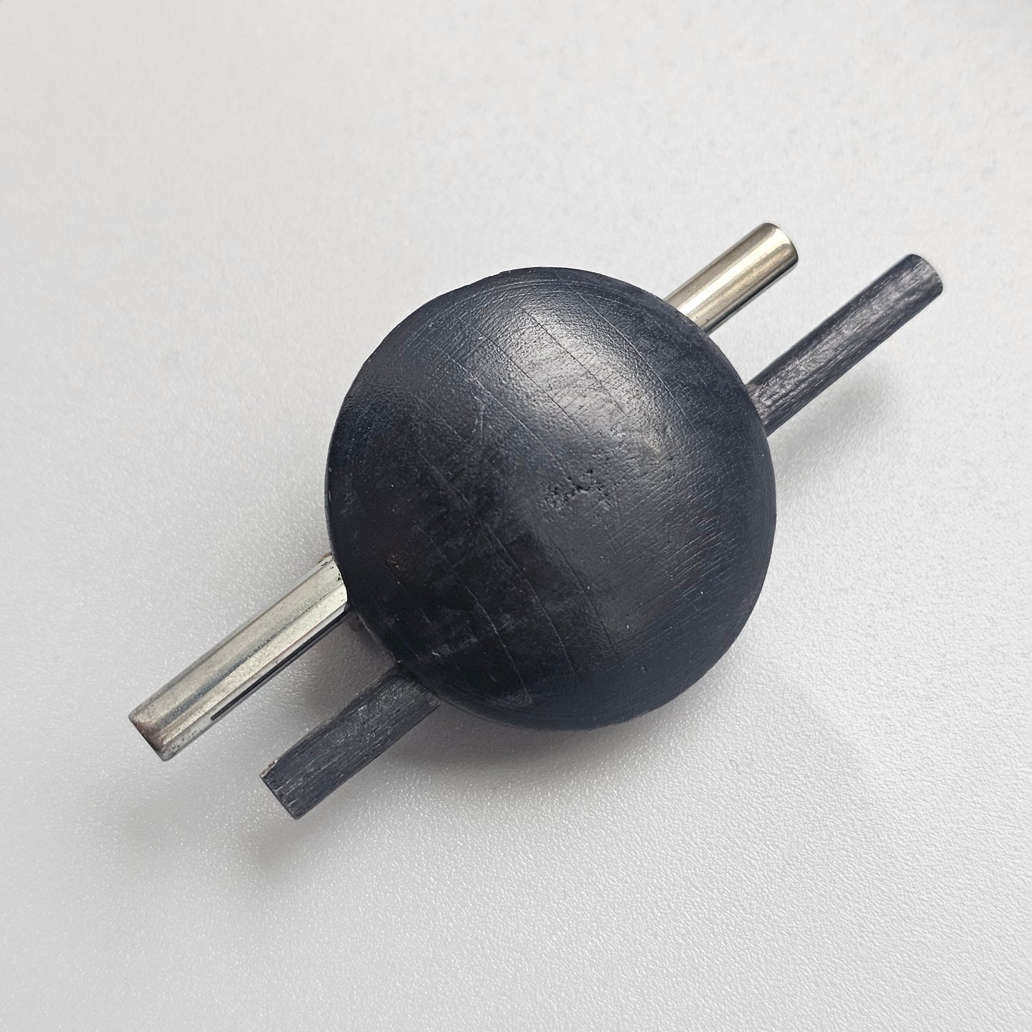 Vintage 1990s Aarikka Finland Black Wooden Brooch – Modernist Scandinavian Design