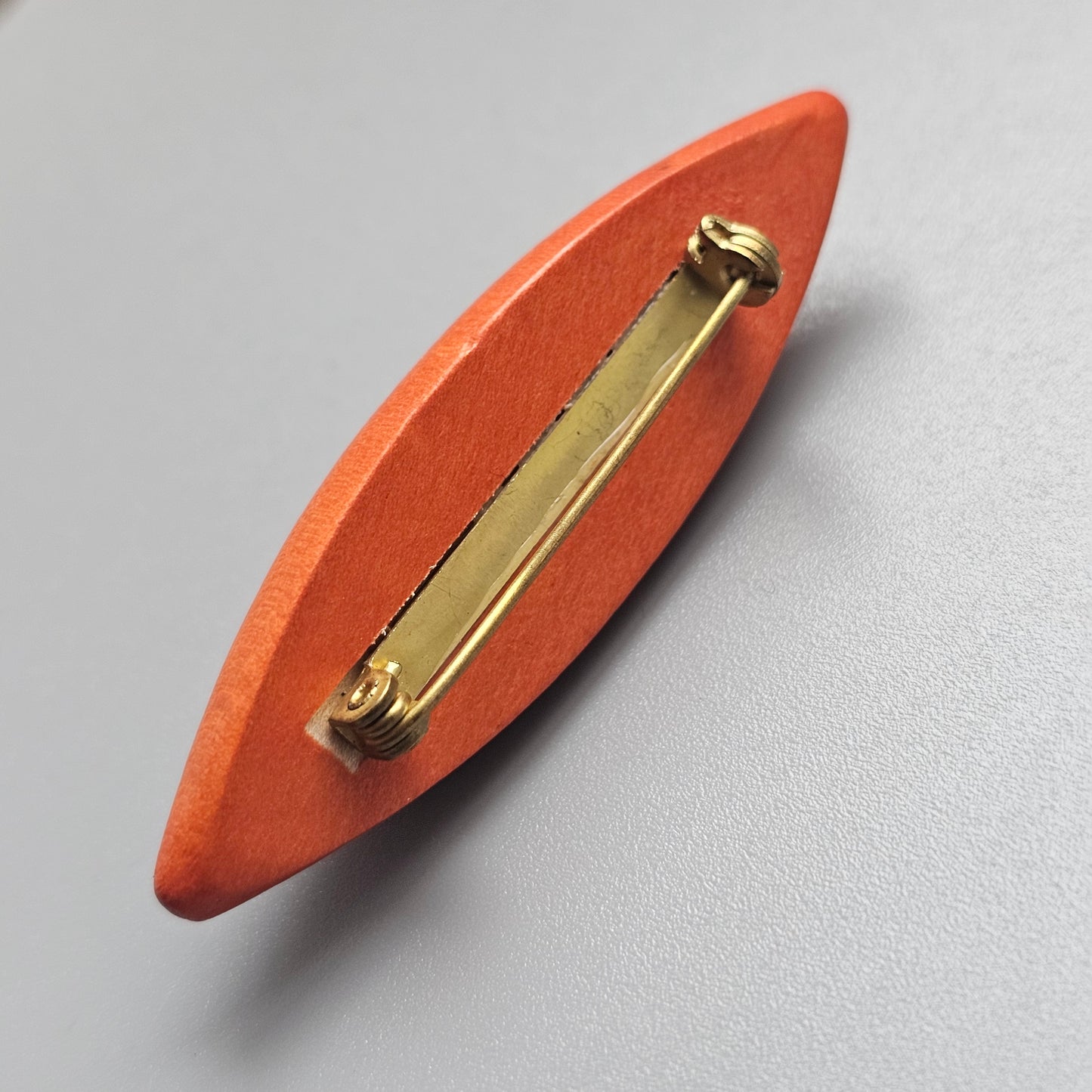 Vintage Aarikka Finland Wooden Orange Brooch – Modernist Scandinavian Design