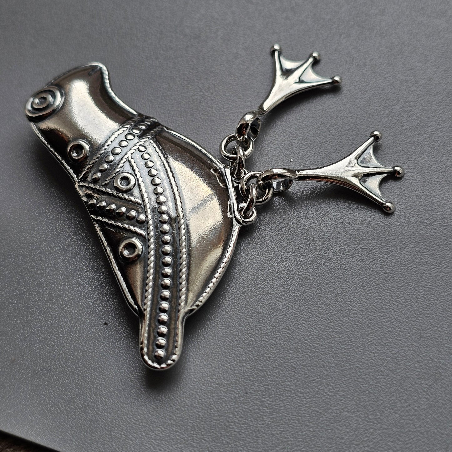 Finnish Kalevala Koru 11th Century Middle Ages Style Bird of Hattula Sterling Silver Brooch 1996