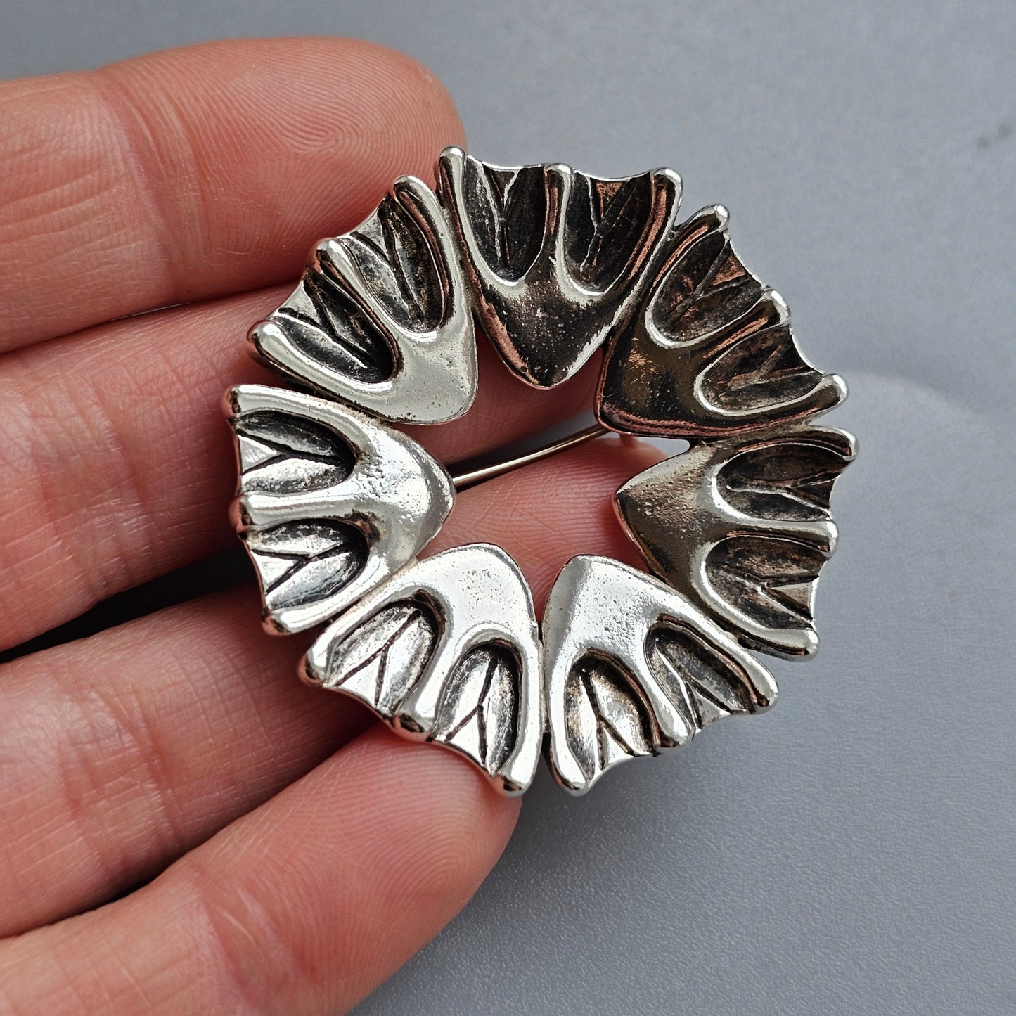 Vintage Norwegian Frank Juhls Kautokeino Silver Lapland Brooch Historical Reproduction Wading Bird