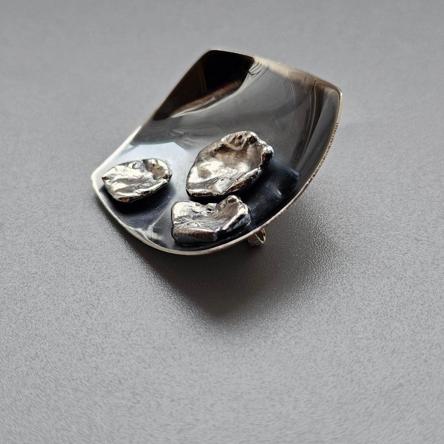 Vintage Modernist Finnish Silver Brooch by Kyminlaakson Kultaseppä