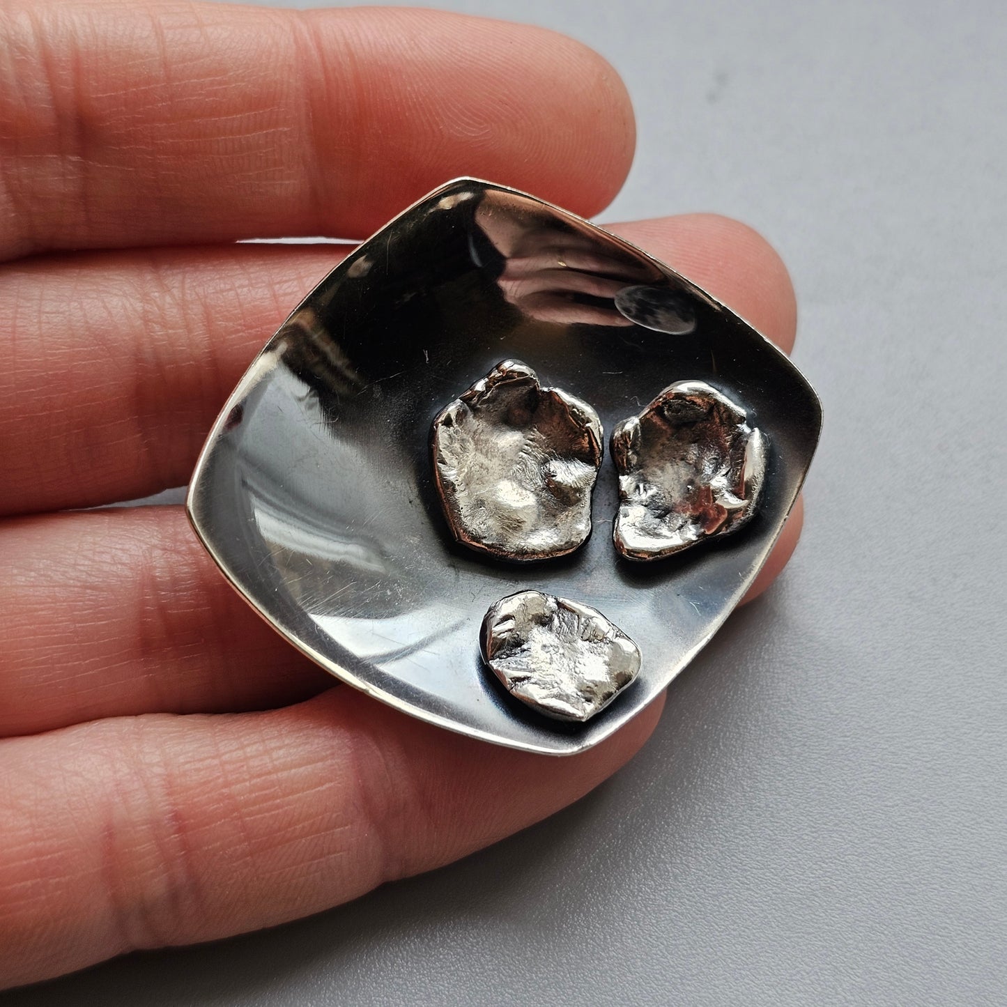Vintage Modernist Finnish Silver Brooch by Kyminlaakson Kultaseppä
