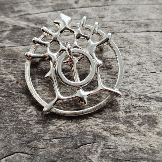 Norwegian Frank Juhls Kautokeino Sterling Silver Lapland Brooch Historical Reproduction Virgin Mary