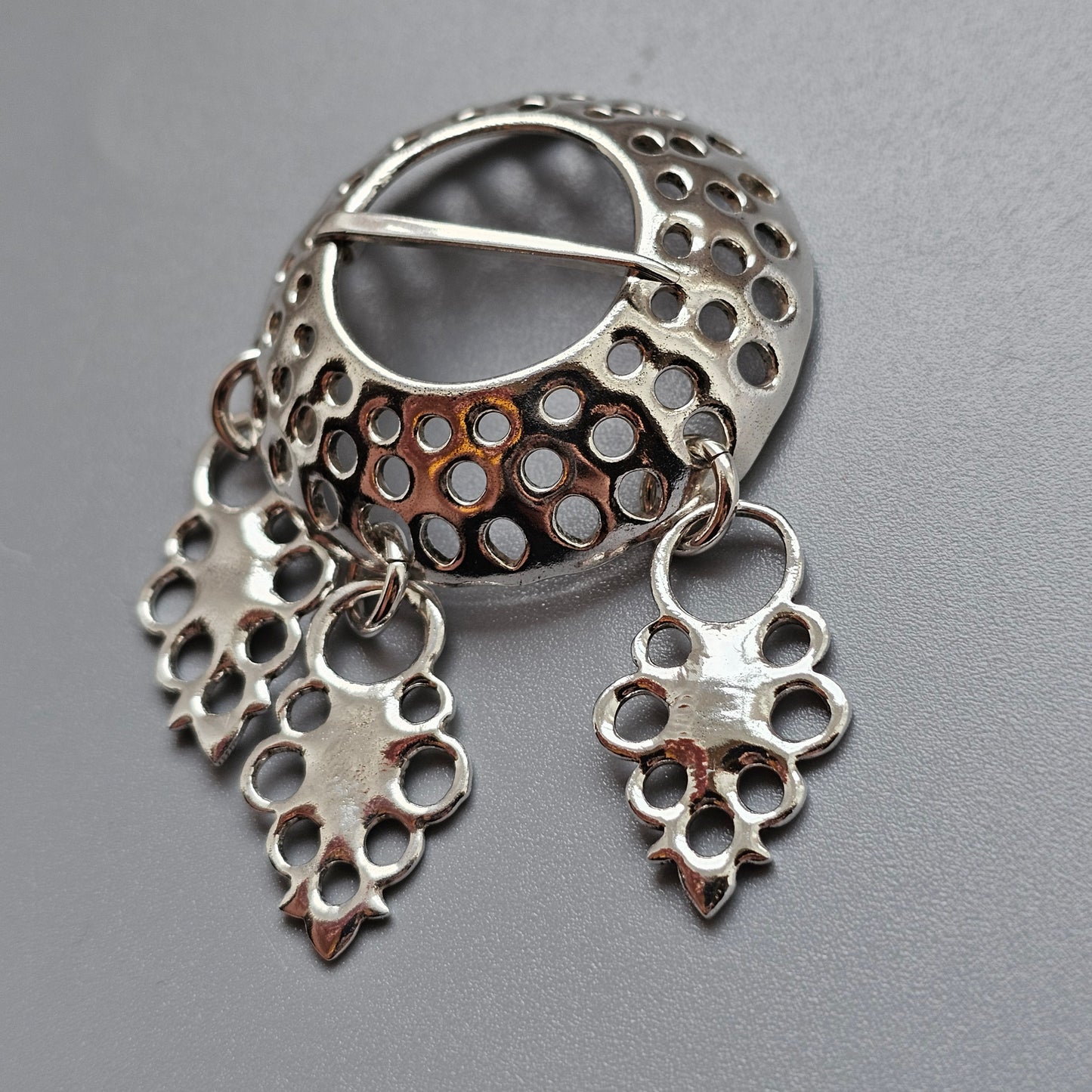 Vintage Norwegian Frank Juhls Kautokeino Silver Lapland Brooch Historical Reproduction Finnish Middle Ages