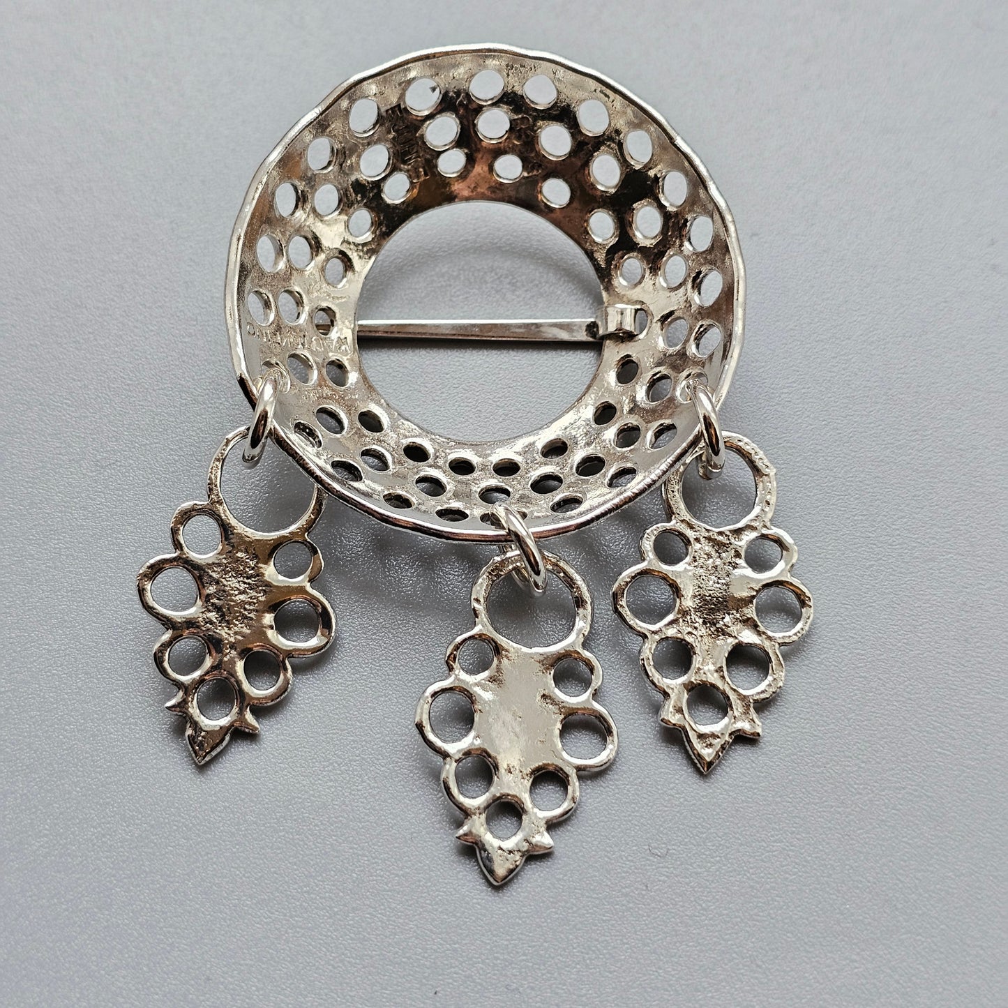 Vintage Norwegian Frank Juhls Kautokeino Silver Lapland Brooch Historical Reproduction Finnish Middle Ages