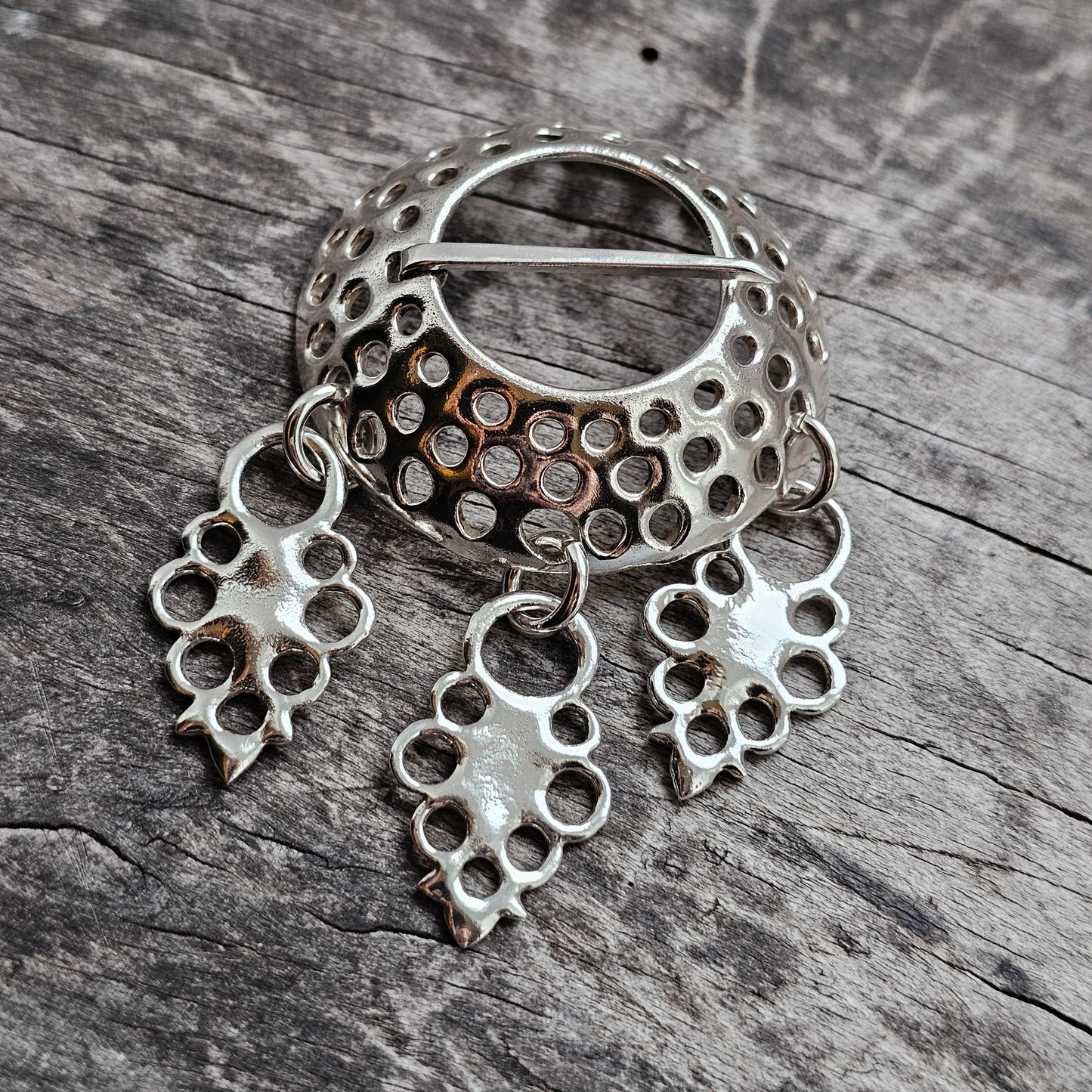 Vintage Norwegian Frank Juhls Kautokeino Silver Lapland Brooch Historical Reproduction Finnish Middle Ages