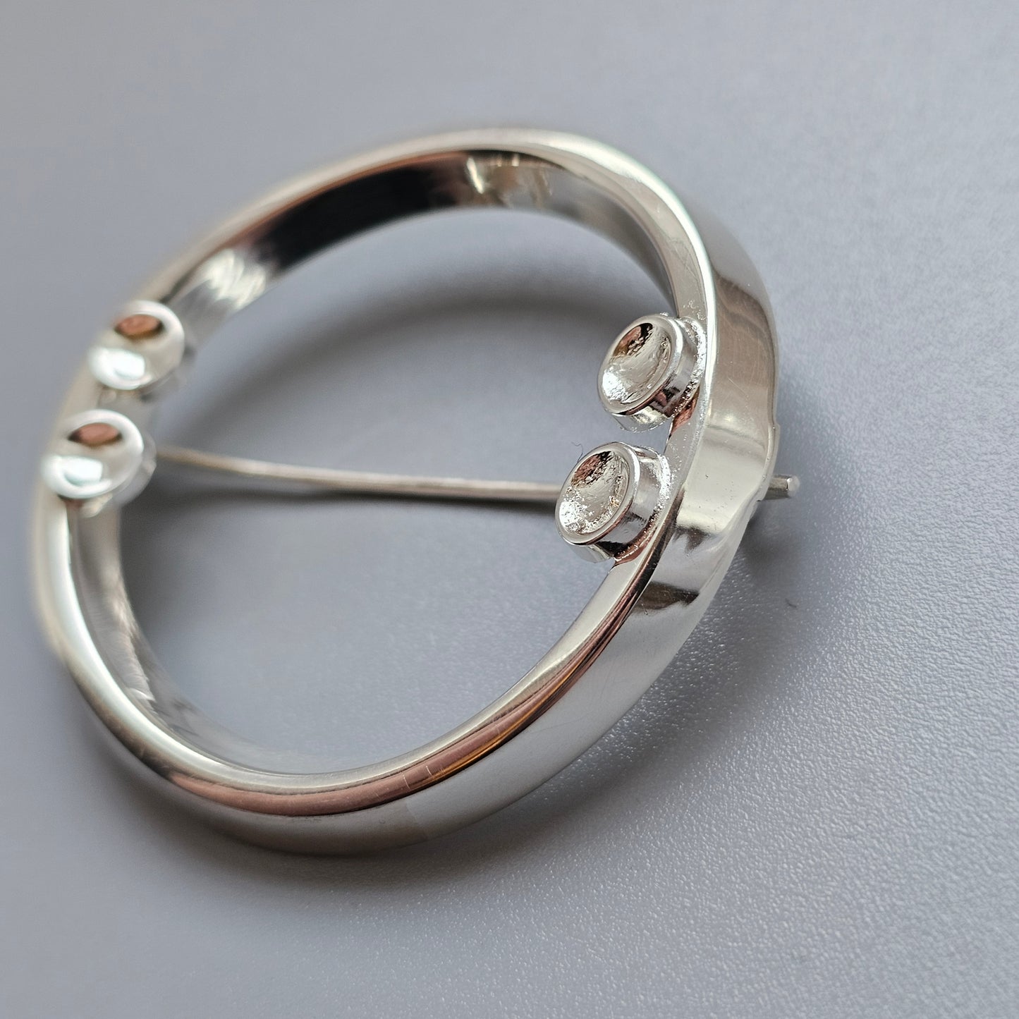 Circular 1960s Finnish Modernist Silver Brooch 1960s by Kultateollisuus 1963