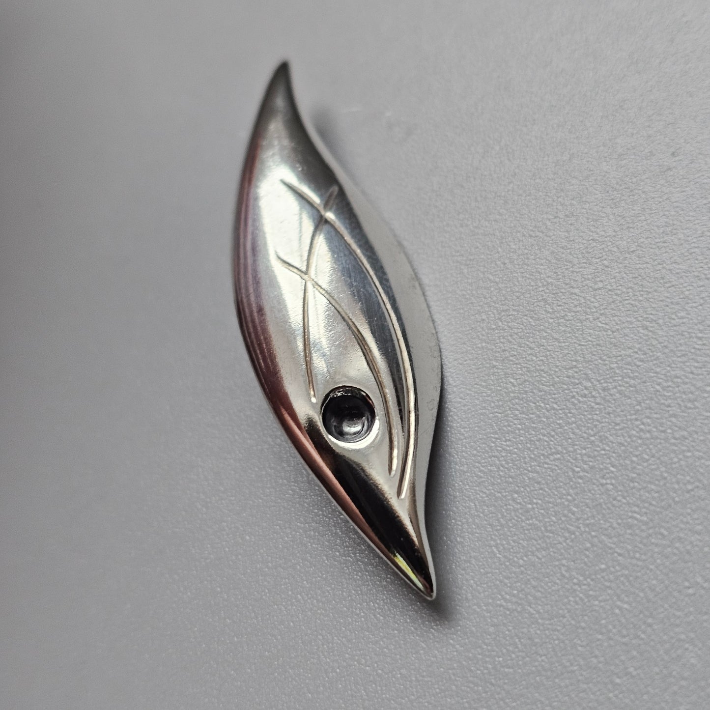Vintage Modernist Small Silver Fish Brooch from Finland