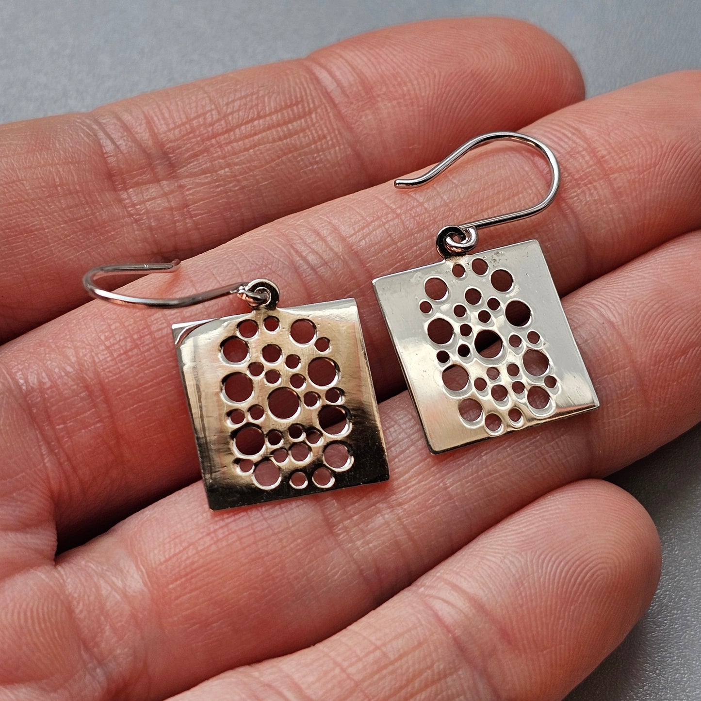 Finnish Liisa Vitali Pitsi Lace Sterling Silver Dangle Earrings