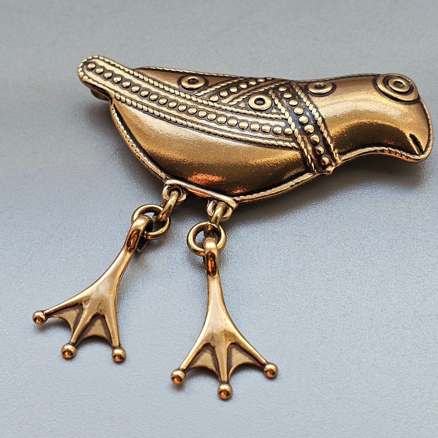 Finnish Kalevala Koru 11th Century Middle Ages Style Bird of Hattula Bronze Brooch