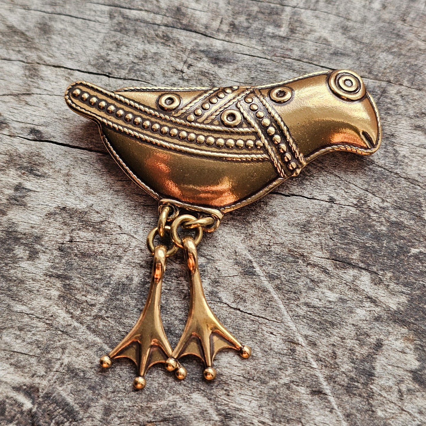 Finnish Kalevala Koru 11th Century Middle Ages Style Bird of Hattula Bronze Brooch