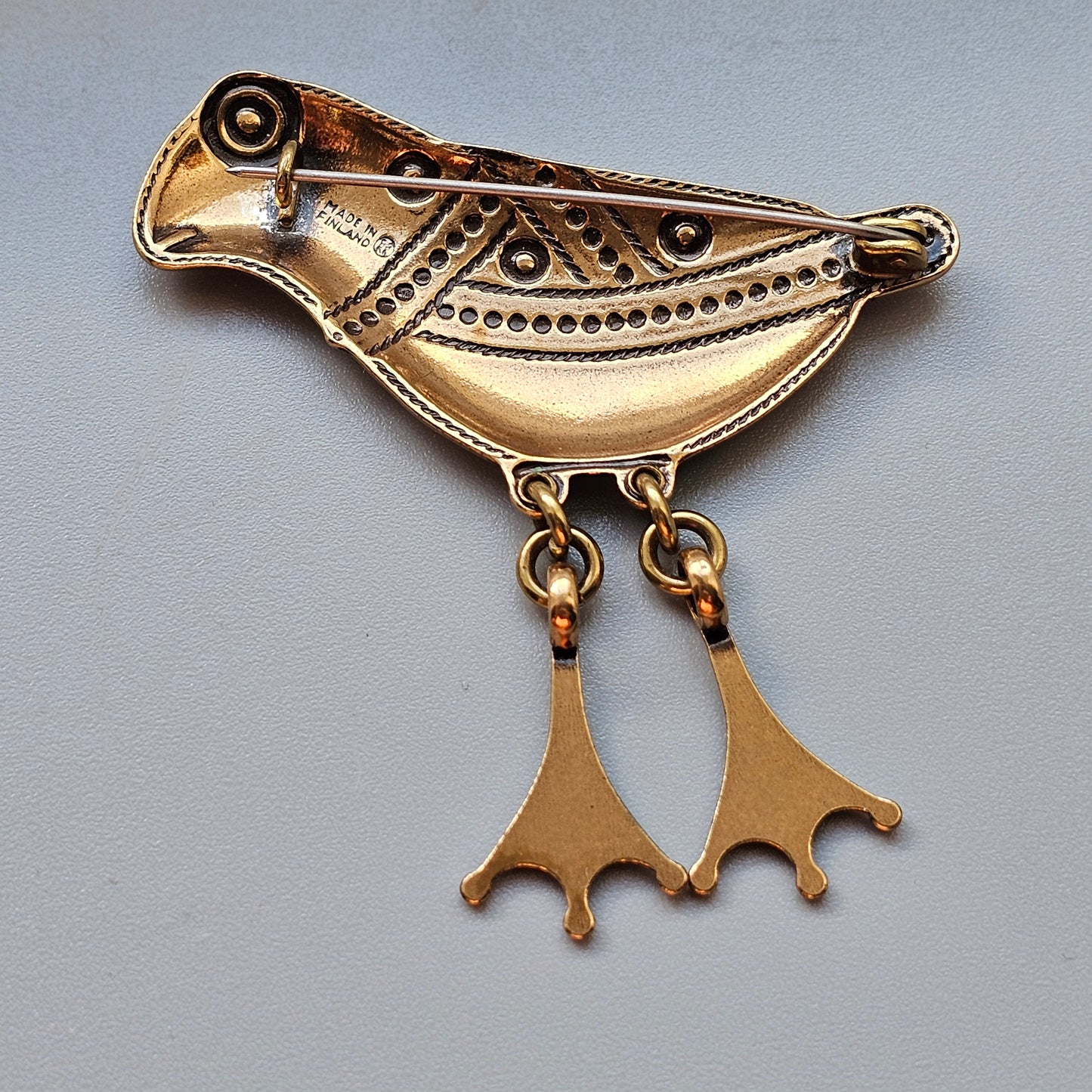 Finnish Kalevala Koru 11th Century Middle Ages Style Bird of Hattula Bronze Brooch
