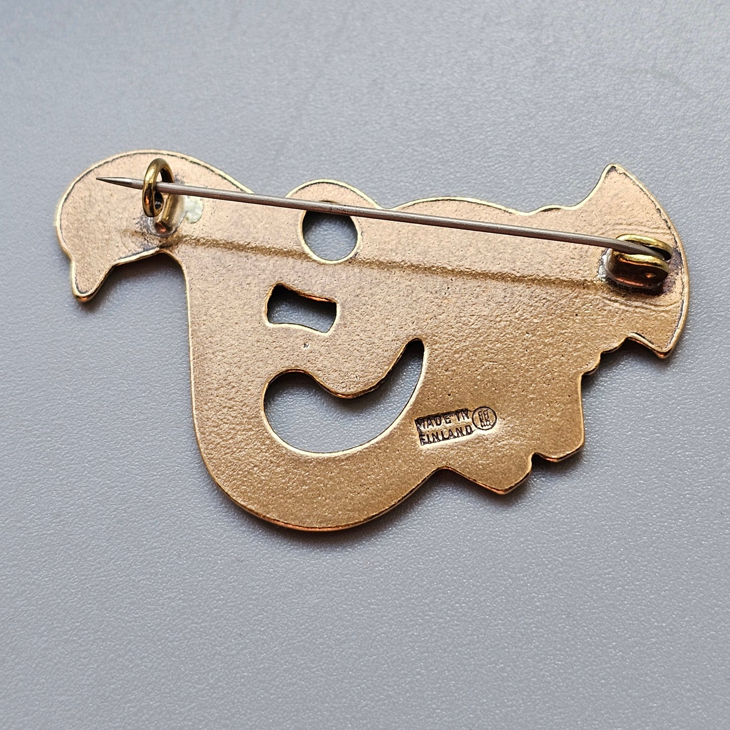 Kalevala Koru Middle Ages Style Bird of Tampere Bronze Brooch