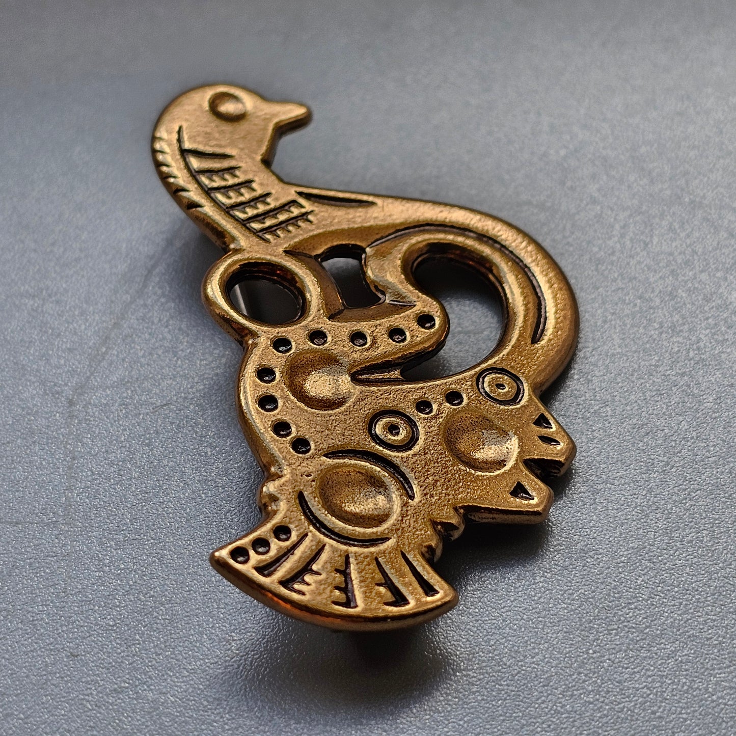 Kalevala Koru Middle Ages Style Bird of Tampere Bronze Brooch