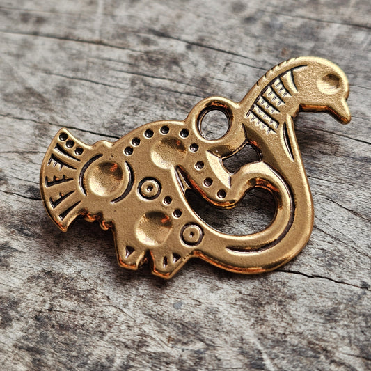 Kalevala Koru Middle Ages Style Bird of Tampere Bronze Brooch