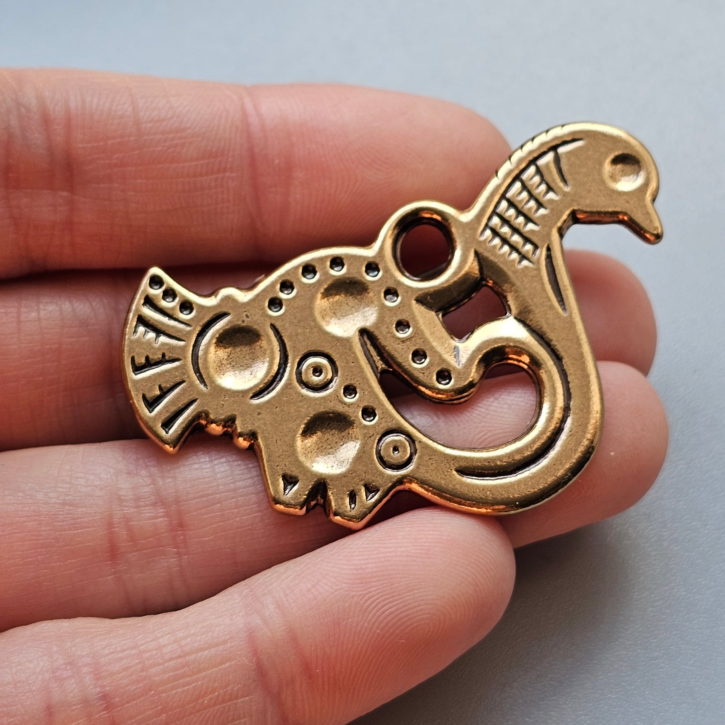 Kalevala Koru Middle Ages Style Bird of Tampere Bronze Brooch