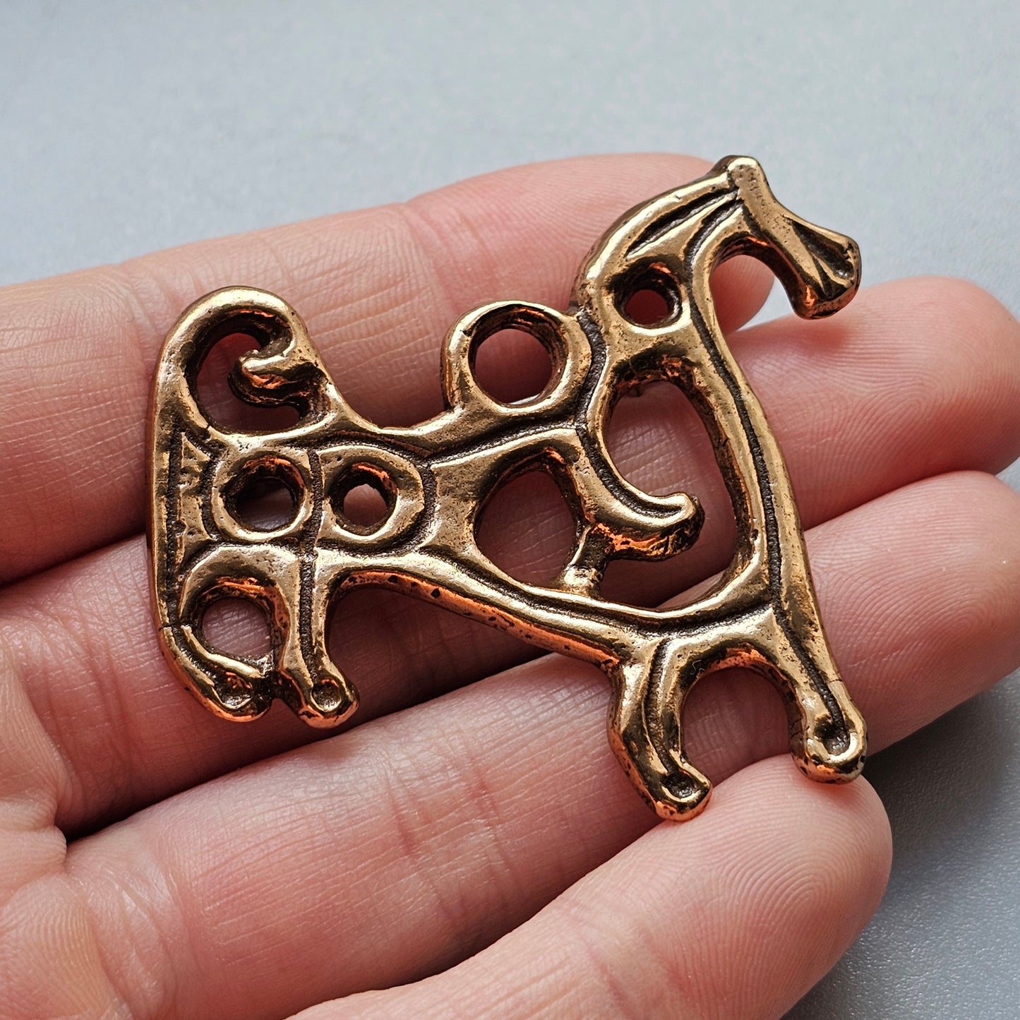 Kalevala Koru Bronze Horse Brooch – 12th Century Finnish Crusade Era Design