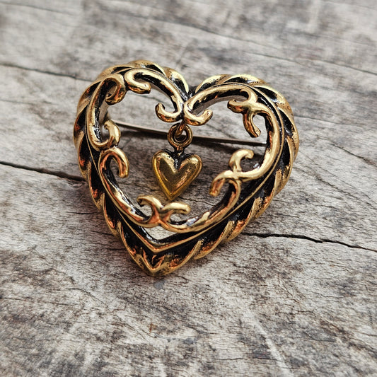 Finnish Kalevala Koru Heart of the House Bronze Brooch