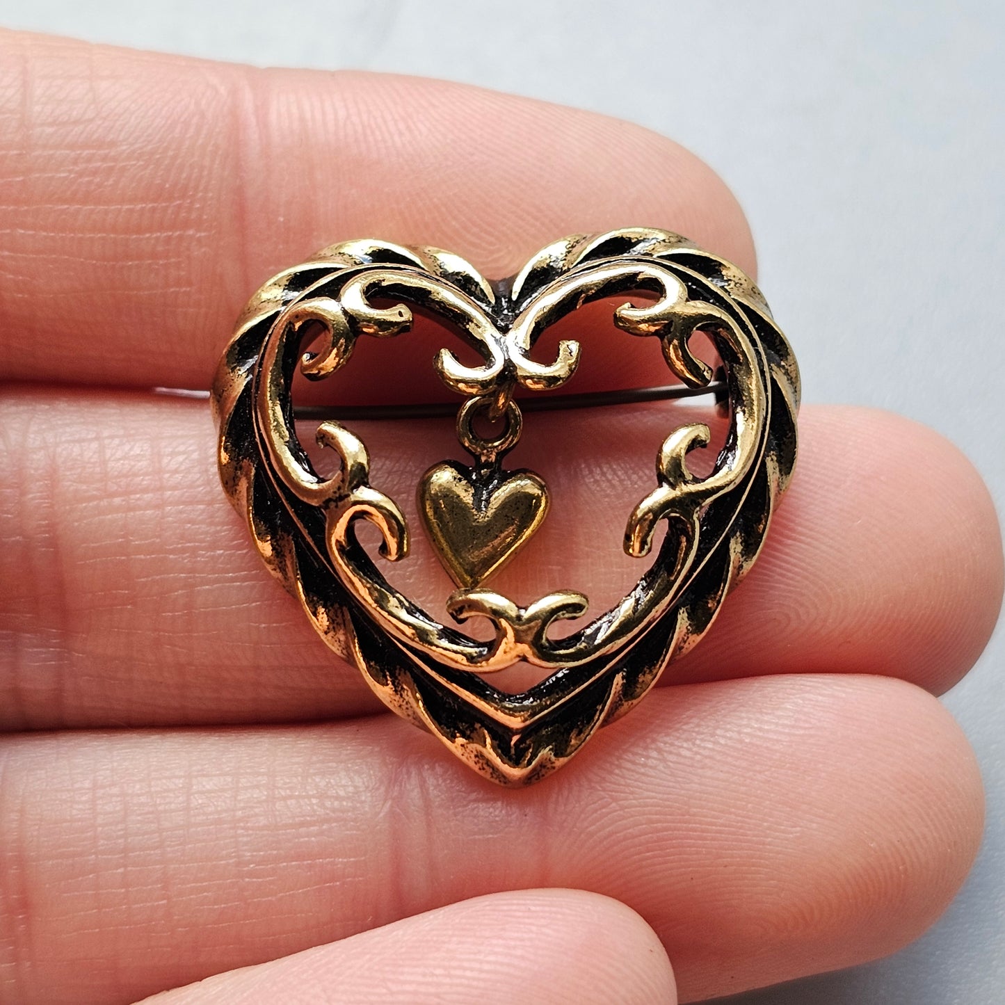 Finnish Kalevala Koru Heart of the House Bronze Brooch