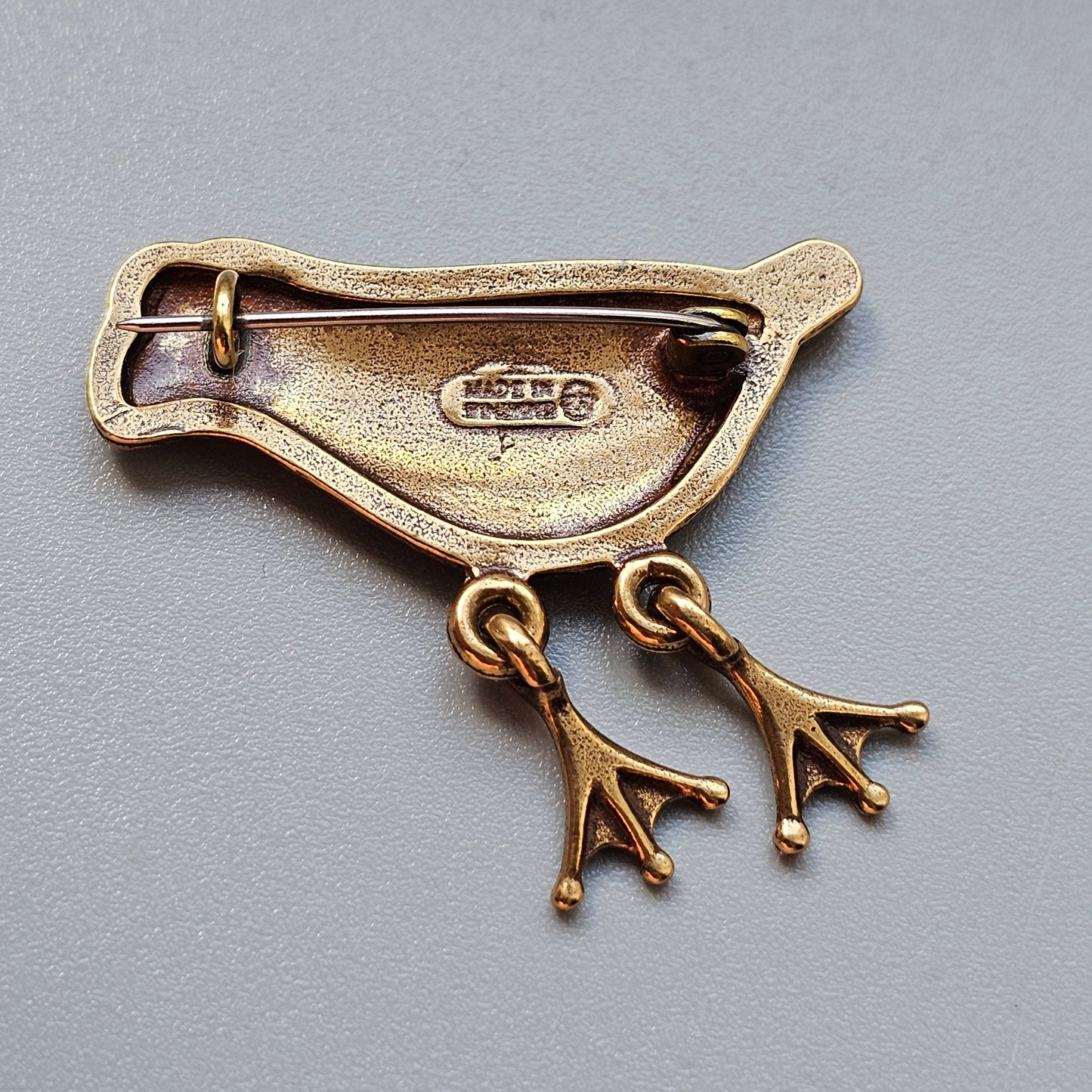 Small Kalevala Koru Bronze Brooch Bird of Hattula Finland Vintage 11th Century Middle Ages Style