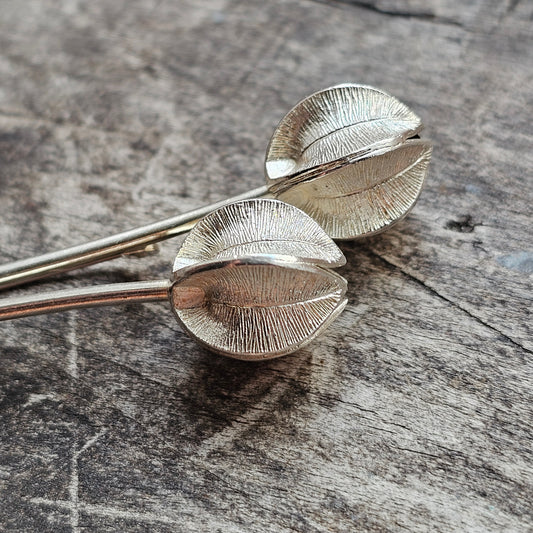 Finnish Silver Lumikukka Snowflower Brooch by Kalevala Koru
