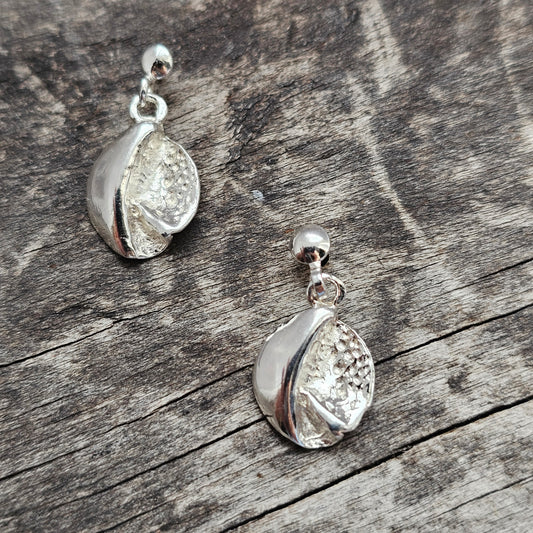 Modernist Nordic 830 Silver Drop Earrings