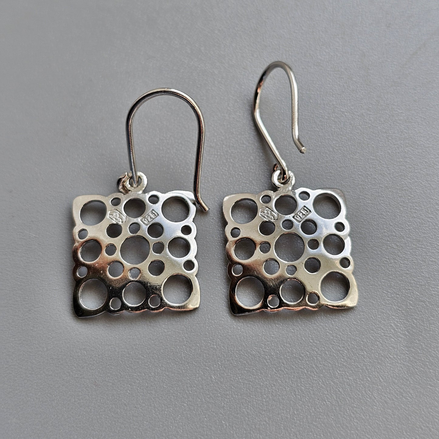 Finnish Liisa Vitali Pitsi Lace Sterling Silver Dangle Earrings