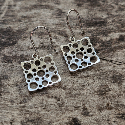 Finnish Liisa Vitali Pitsi Lace Sterling Silver Dangle Earrings