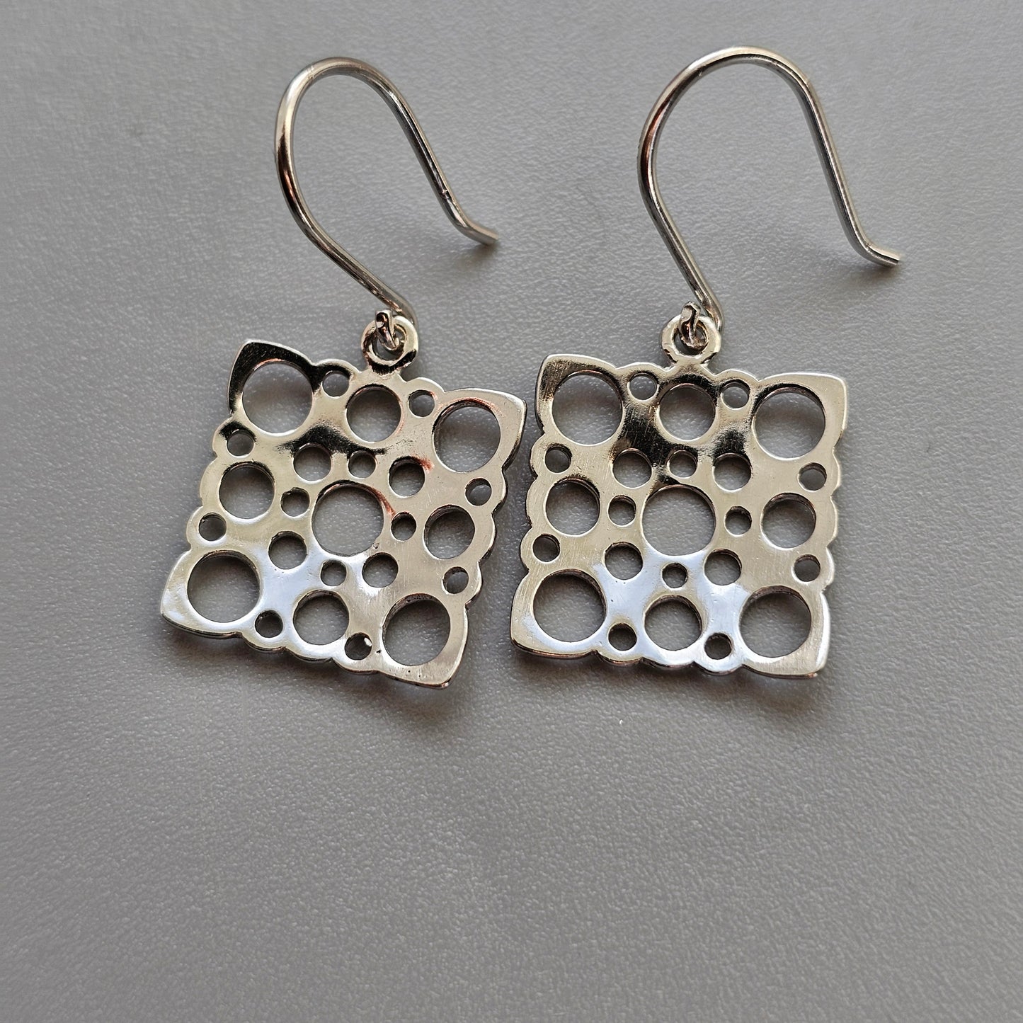 Finnish Liisa Vitali Pitsi Lace Sterling Silver Dangle Earrings