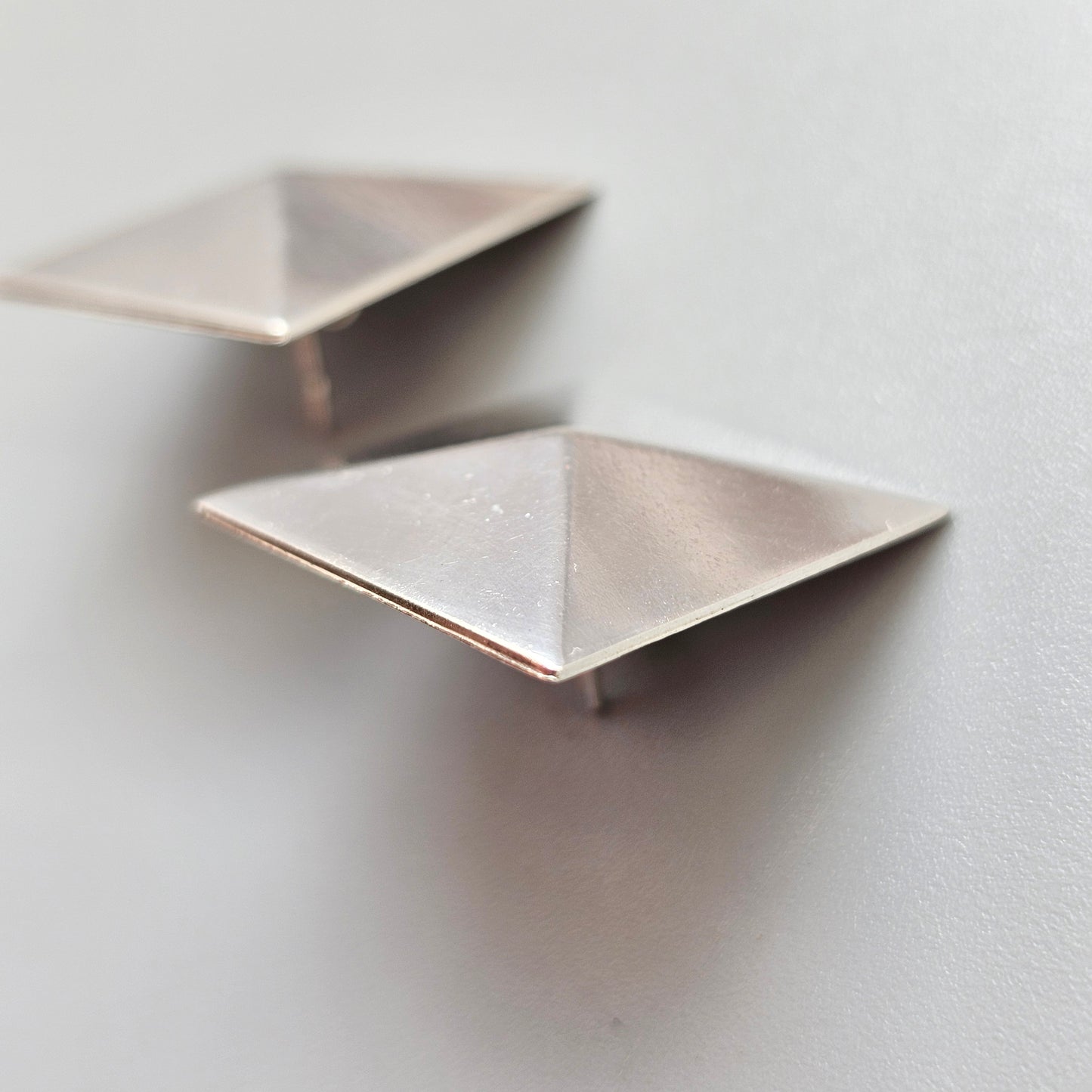 Vintage Large 1980s 1990s Sterling Silver Stud Earrings by Kultaseppa Salovaara