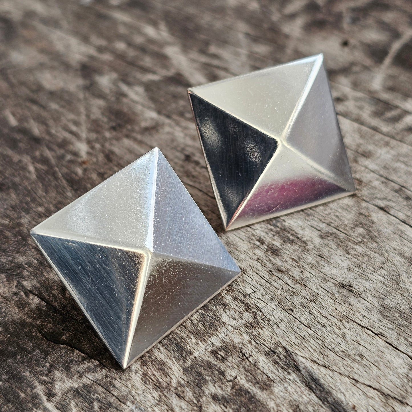 Vintage Large 1980s 1990s Sterling Silver Stud Earrings by Kultaseppa Salovaara