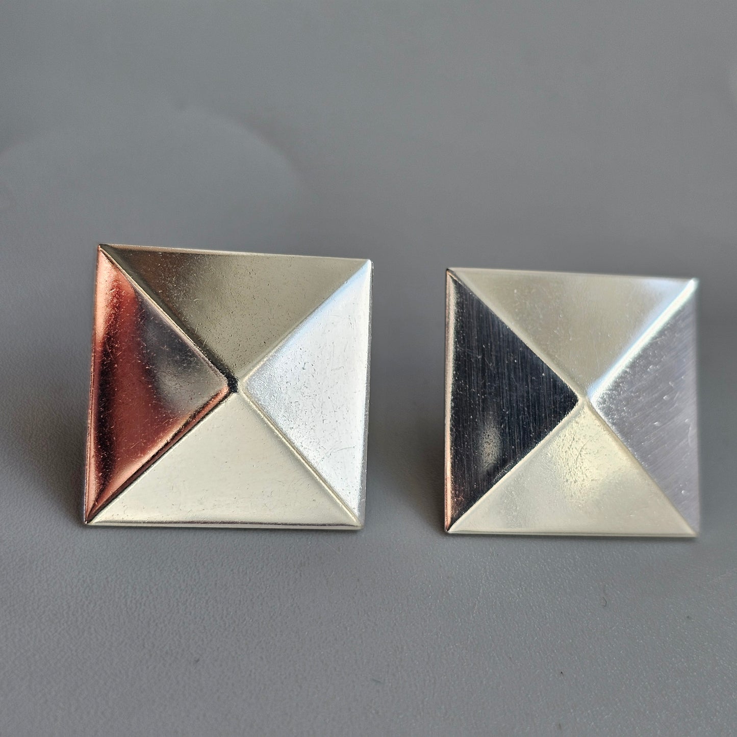 Vintage Large 1980s 1990s Sterling Silver Stud Earrings by Kultaseppa Salovaara