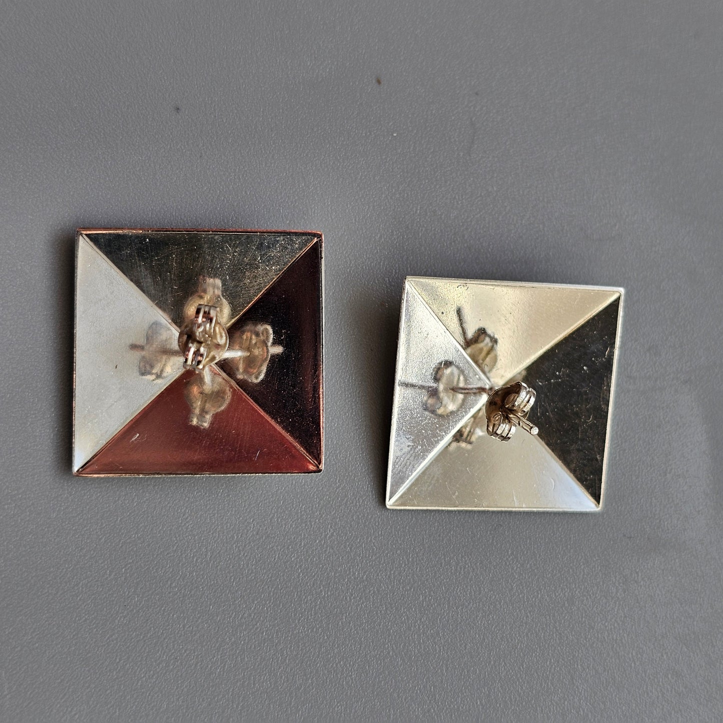 Vintage Large 1980s 1990s Sterling Silver Stud Earrings by Kultaseppa Salovaara