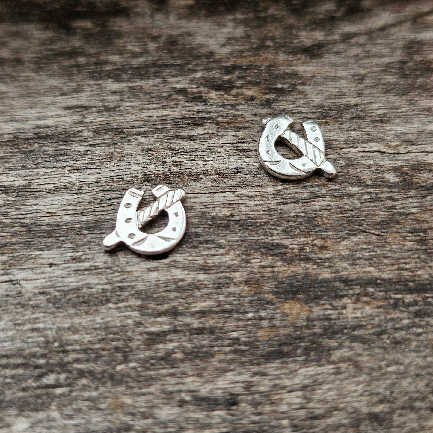 Horseshoe Sterling Silver Stud Earrings