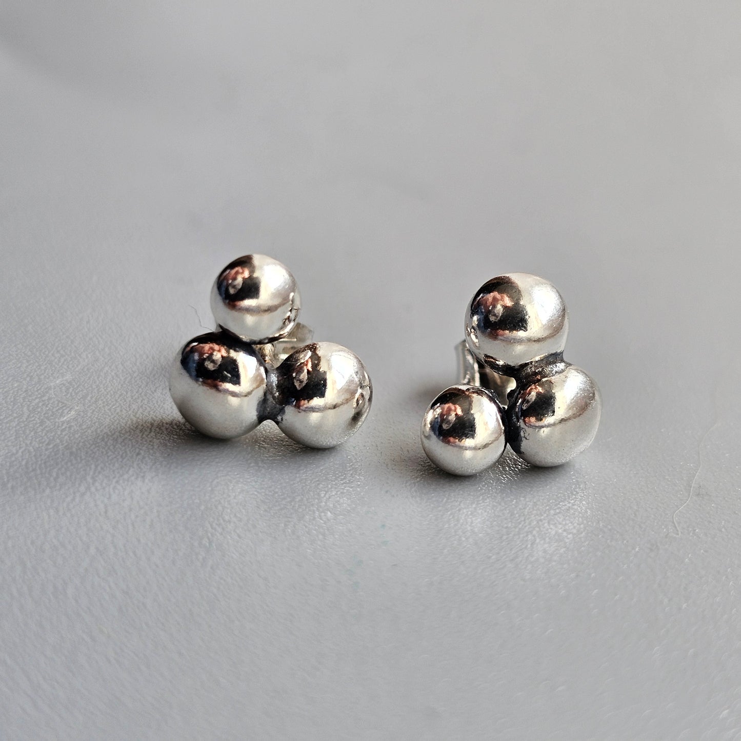 Sterling Silver Bubble Pebble Stud Earring