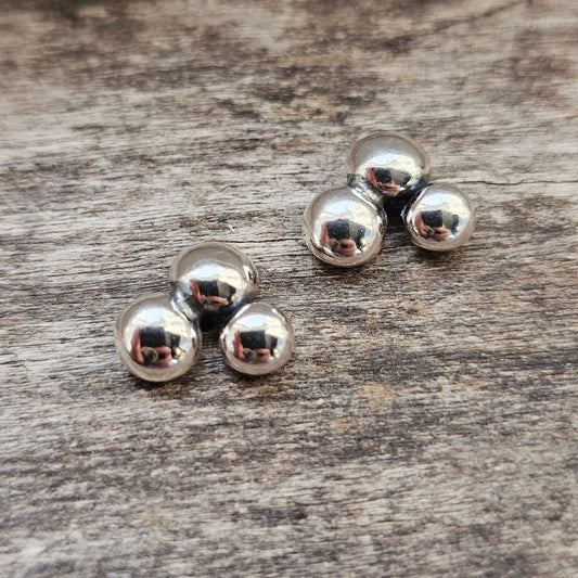 Sterling Silver Bubble Pebble Stud Earring
