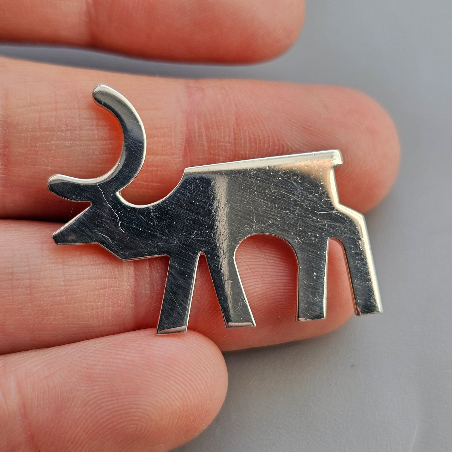 Vintage Sterling Silver Aarikka Reindeer Poro Brooch