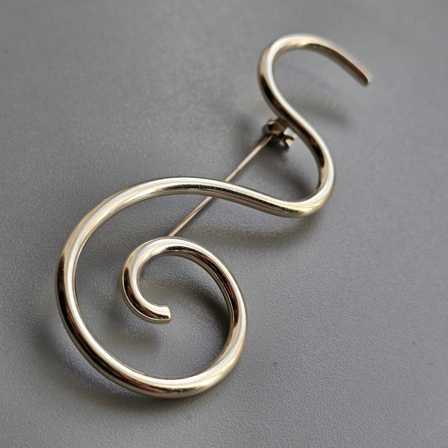 Contemporary Finnish Sterling Silver Spiral Brooch by Kalevala Koru / Kaunis Koru
