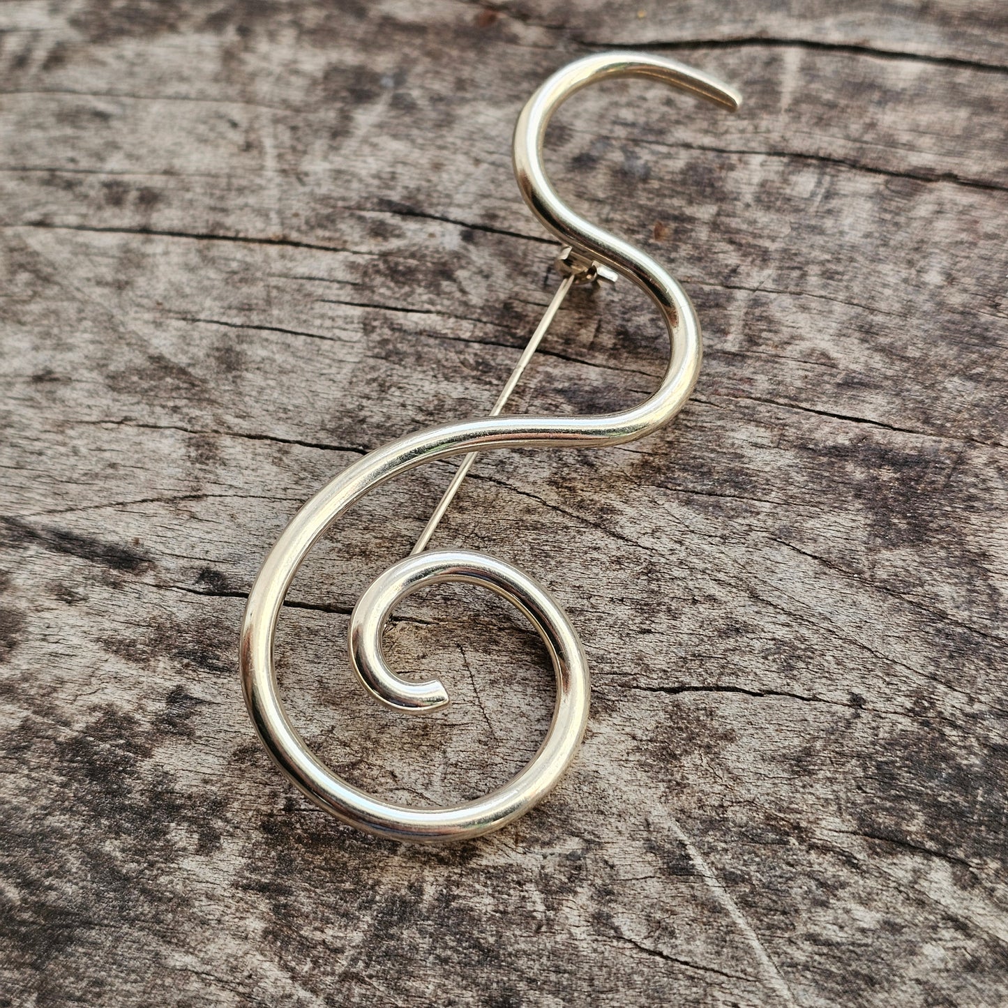 Contemporary Finnish Sterling Silver Spiral Brooch by Kalevala Koru / Kaunis Koru