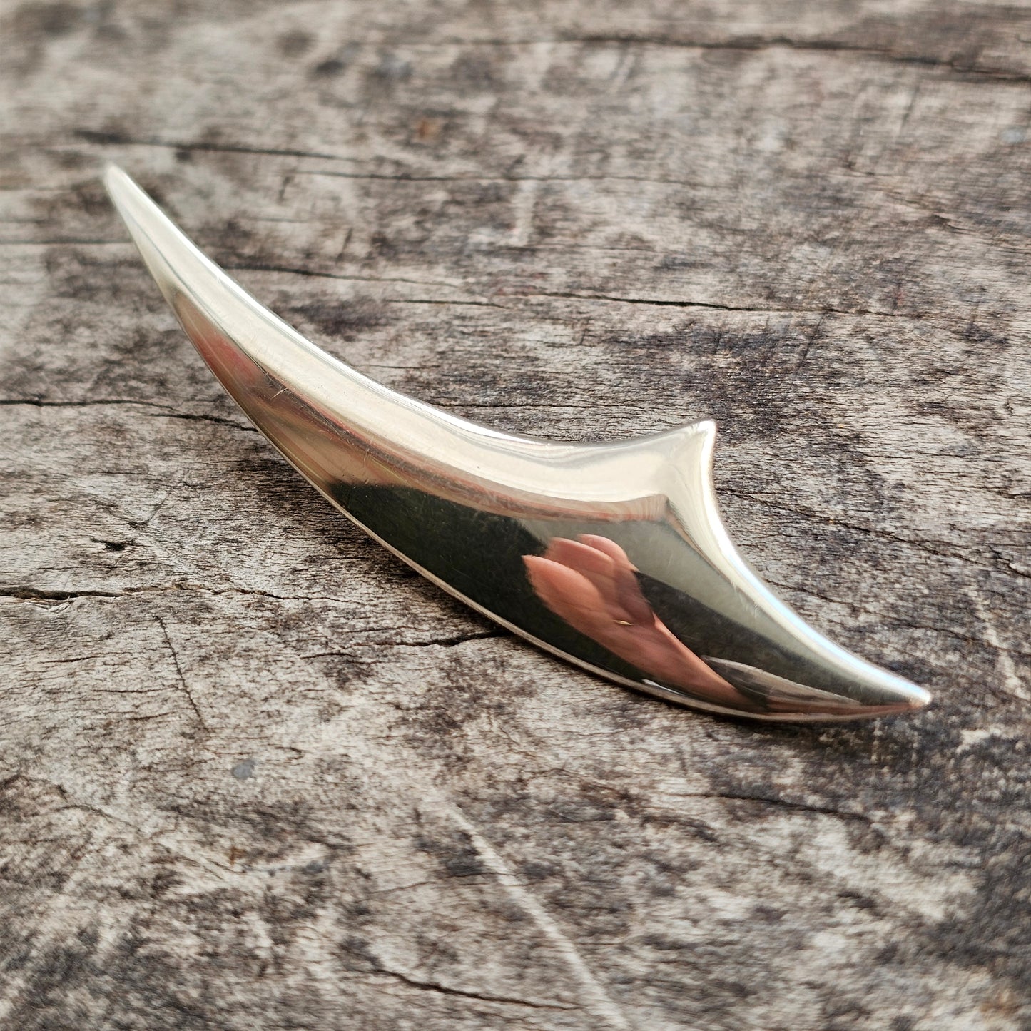 Finnish Minimalist Sterling Silver Brooch by Aarikka Finland