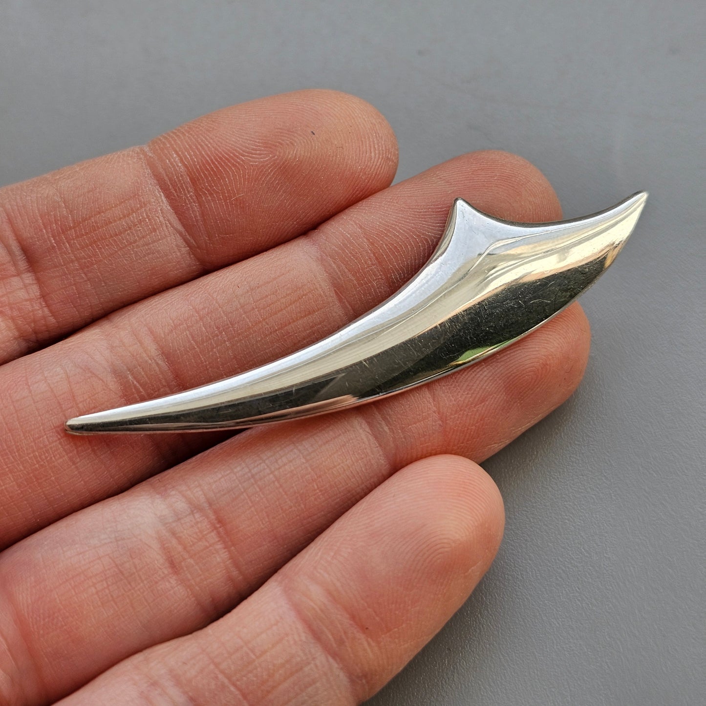 Finnish Minimalist Sterling Silver Brooch by Aarikka Finland