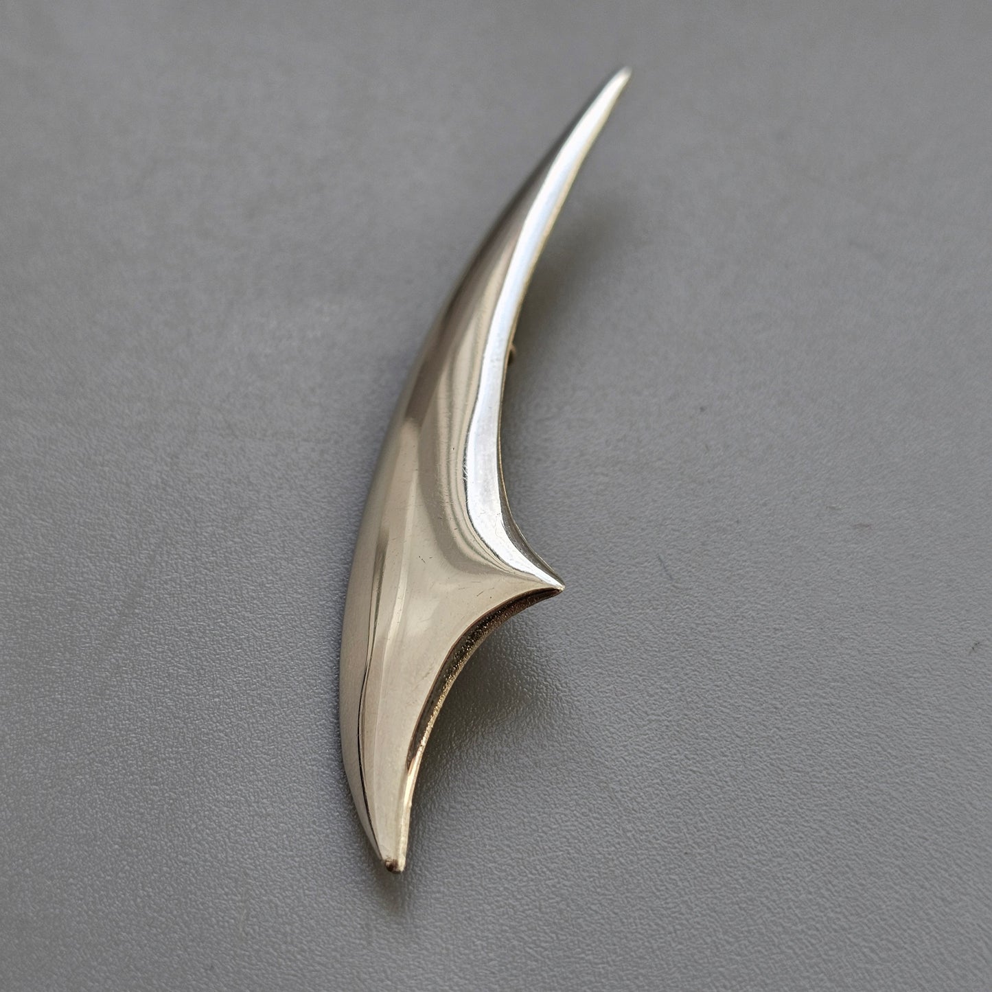 Finnish Minimalist Sterling Silver Brooch by Aarikka Finland