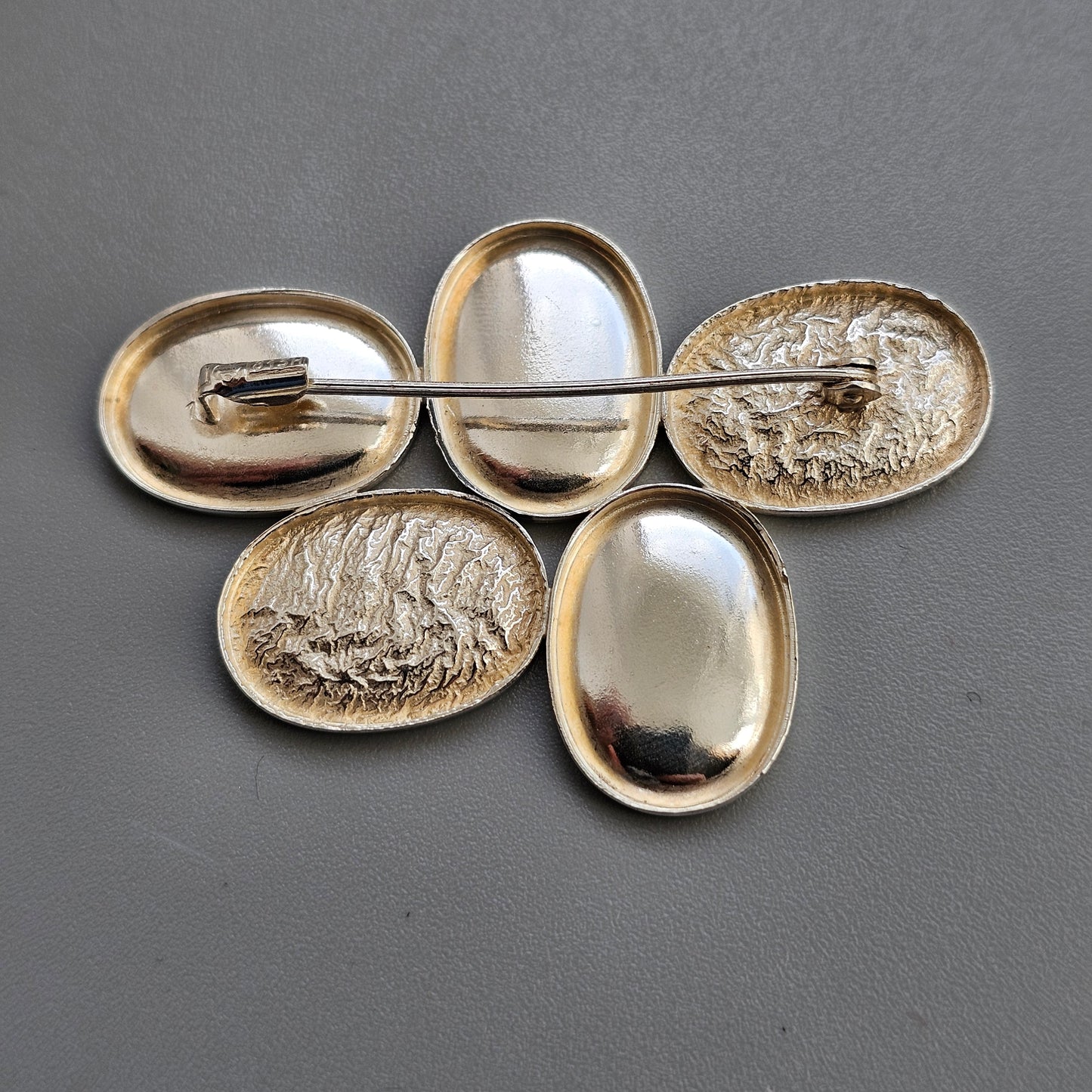 1960s 1970s Vintage Finnish Modernist Silver Brooch by Turun Hopea