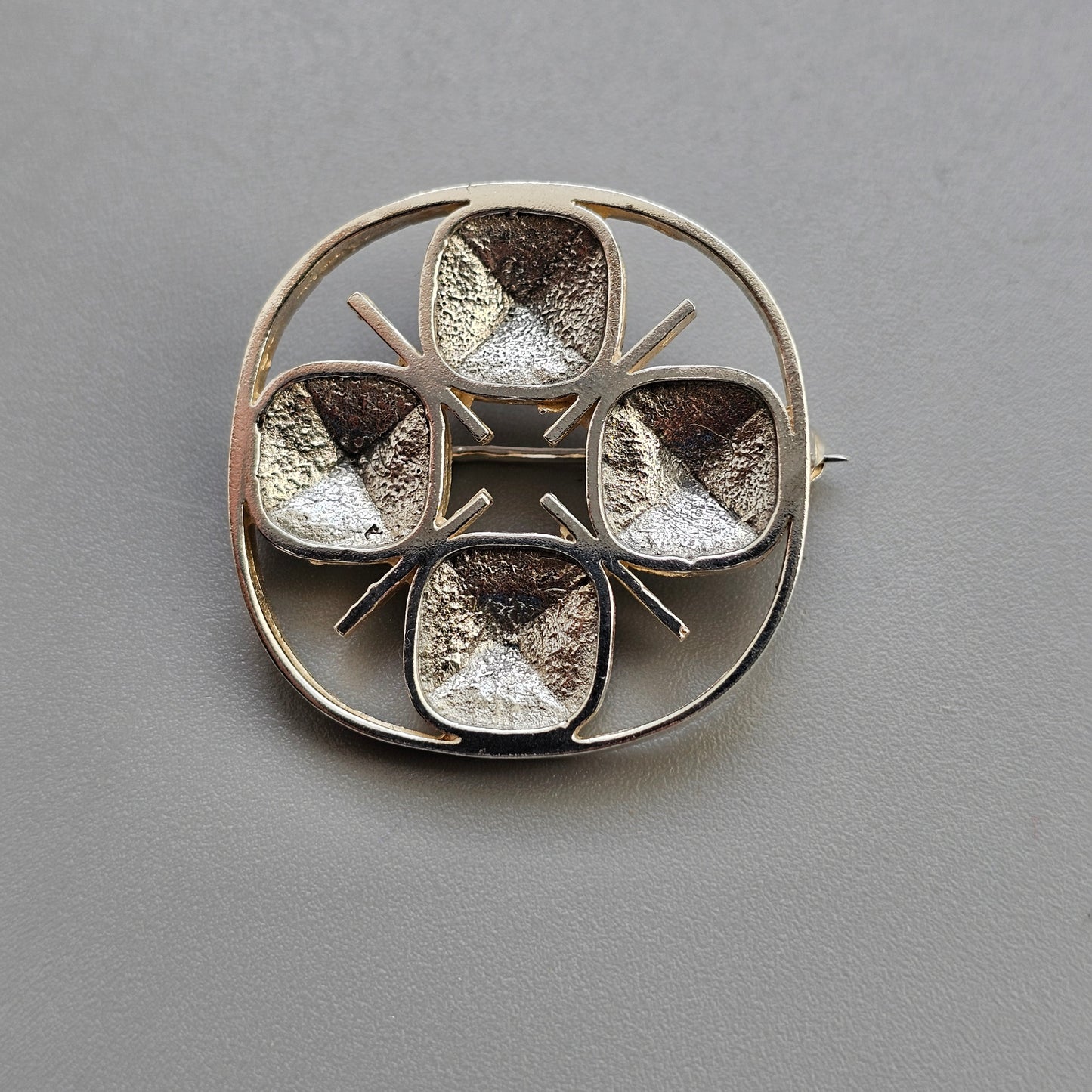Vintage Kultaseppä Salovaara Modernist Silver Brooch 1968