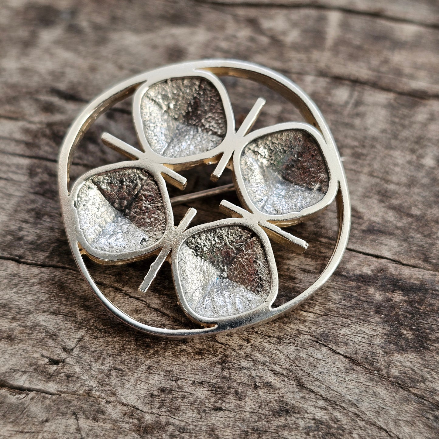 Vintage Kultaseppä Salovaara Modernist Silver Brooch 1968