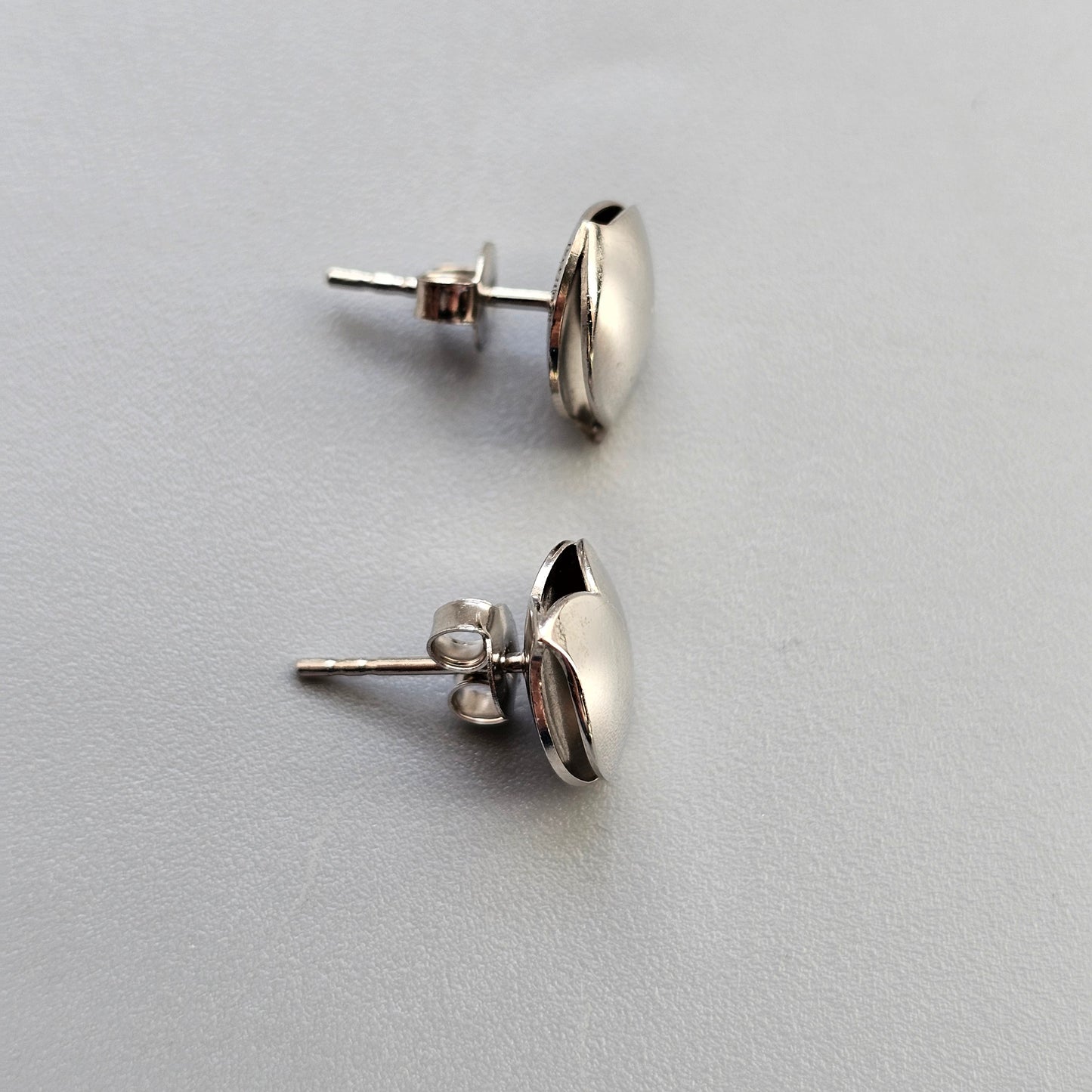 Contemporary Finnish Sterling Silver Stud Earrings “Hug” by Lumoava / Heikki Hartikainen