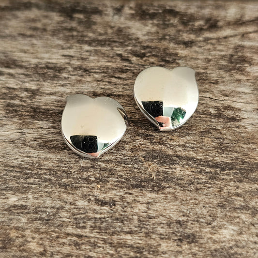 Contemporary Finnish Sterling Silver Stud Earrings “Hug” by Lumoava / Heikki Hartikainen